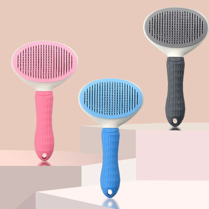 Pet Hair Removal Brush Dog Hair Comb Stainless Steel Automatic Hair Fading Cat Comb Pet Cleaning Grooming Supplies